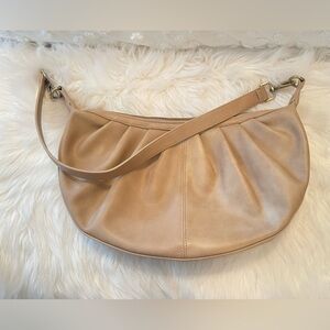Urban Originals Beige Pleated Crescent Shoulder Bag